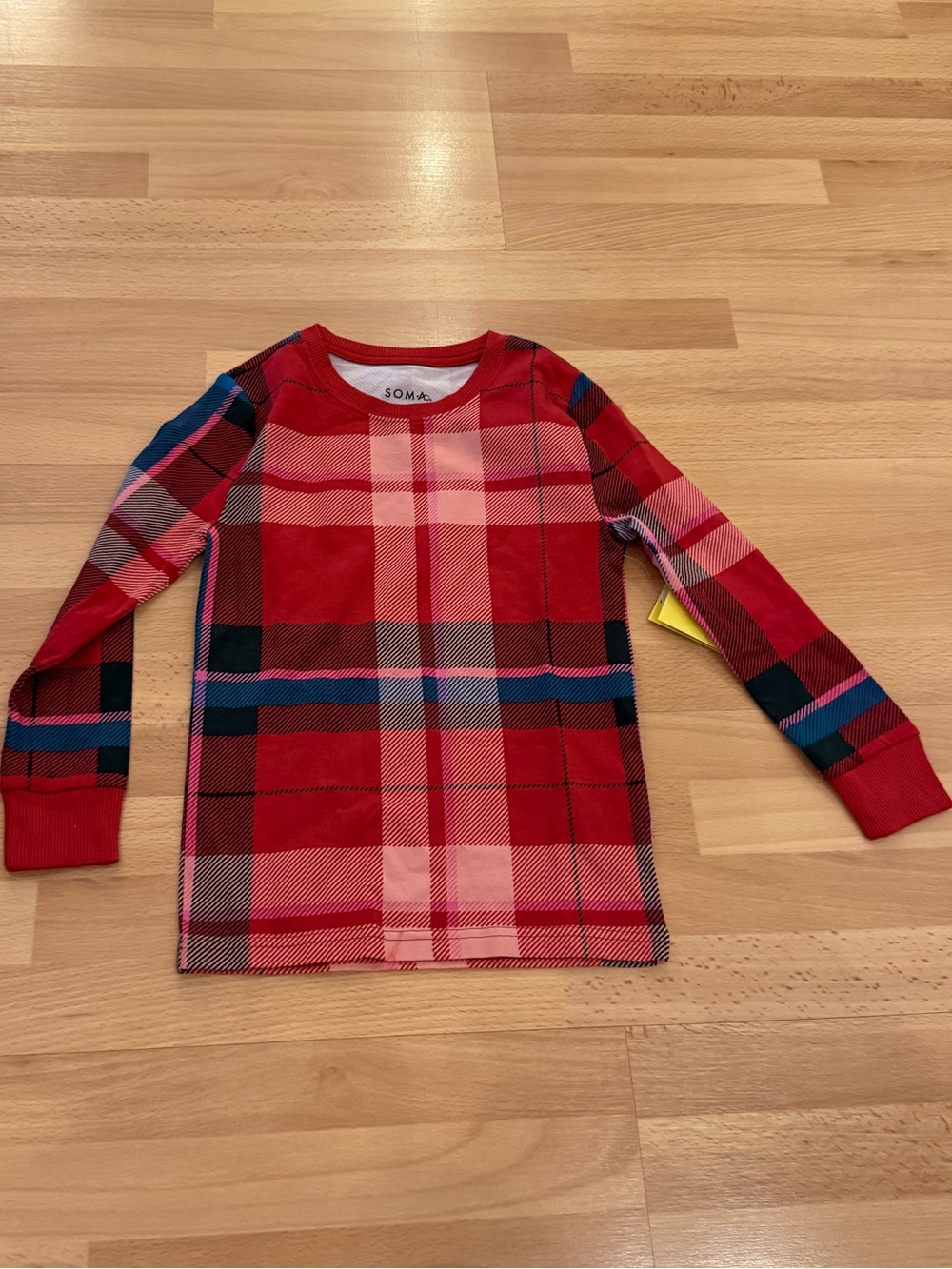 Soma Kids Red Plaid Long-Sleeve Top